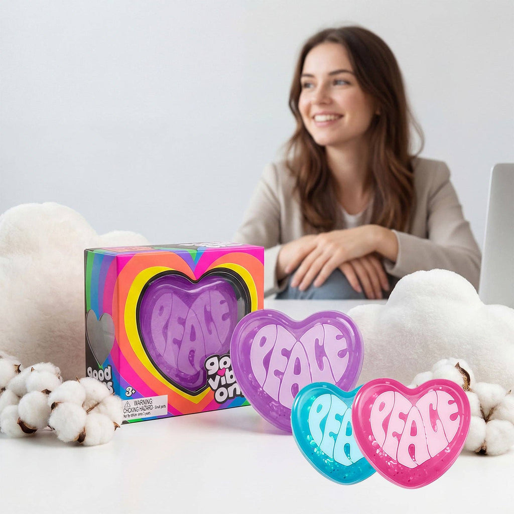 Glitter Heart Squishy Soft Stress Relief Toy Slow Rising: Heart Squishy Style B Blue / ONE SIZE