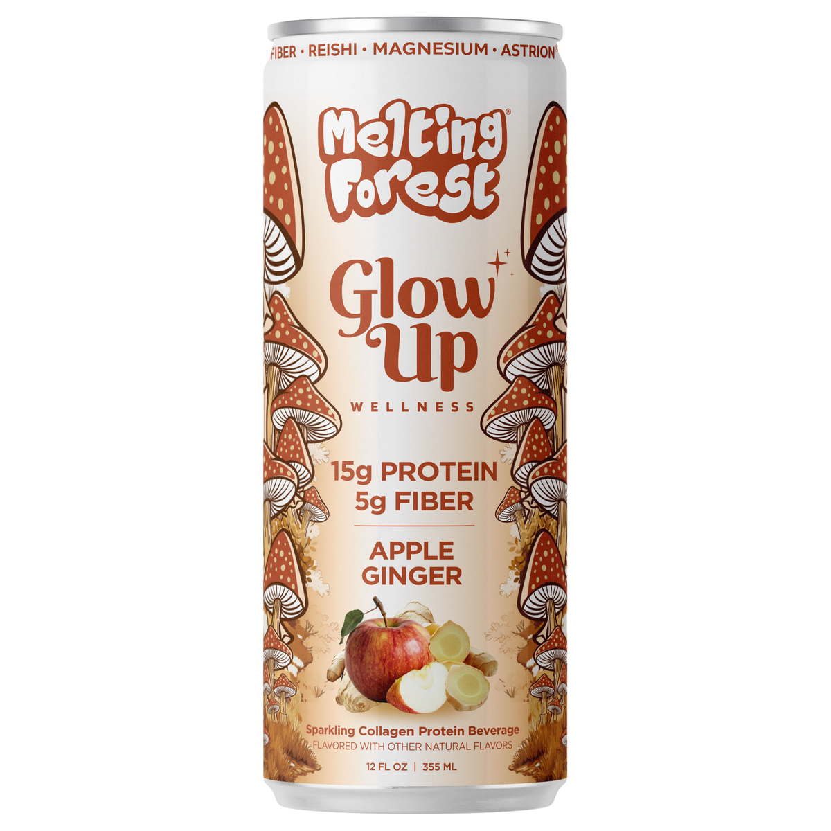 Glow Up Sparkling Collagen Protein + Fiber - Apple Ginger