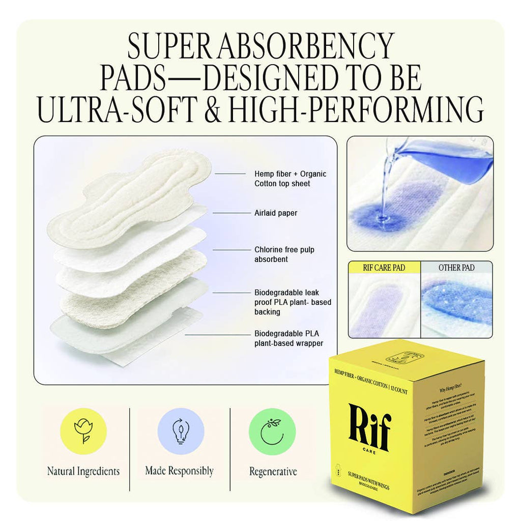 Super Organic Biodegradable Hemp Fiber Pads