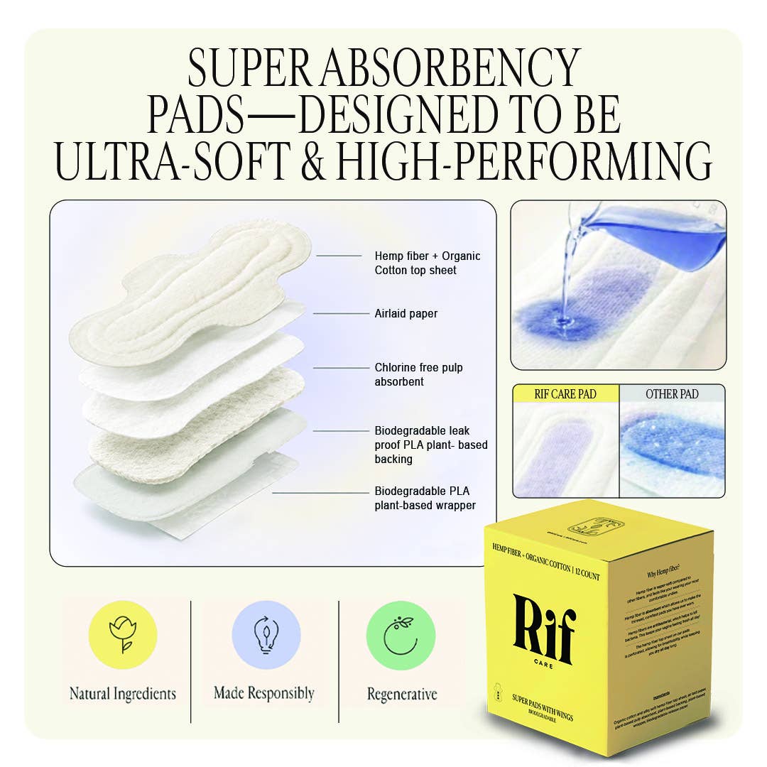 Super Organic Biodegradable Hemp Fiber Pads