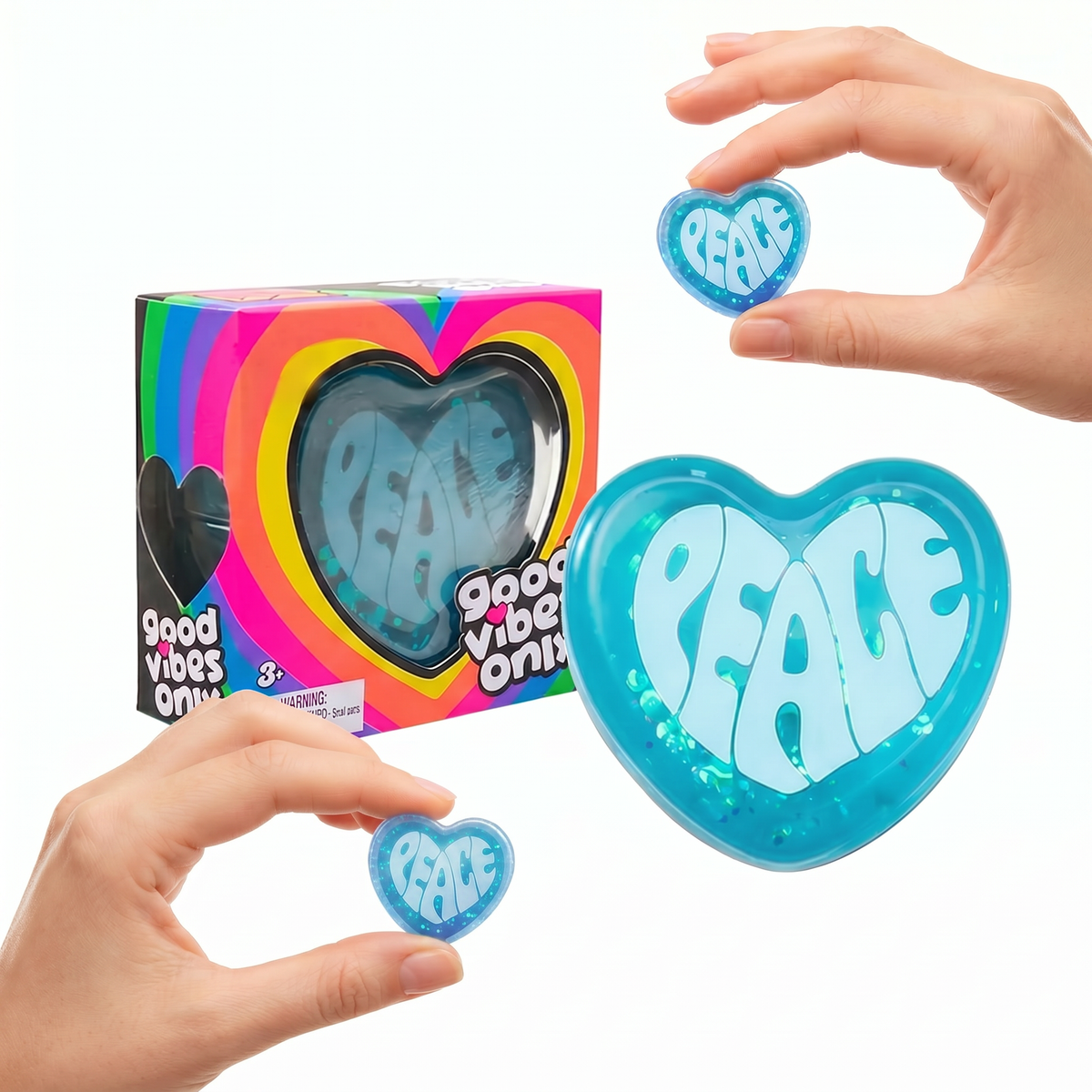 Glitter Heart Squishy Soft Stress Relief Toy Slow Rising: Heart Squishy Style B Blue / ONE SIZE