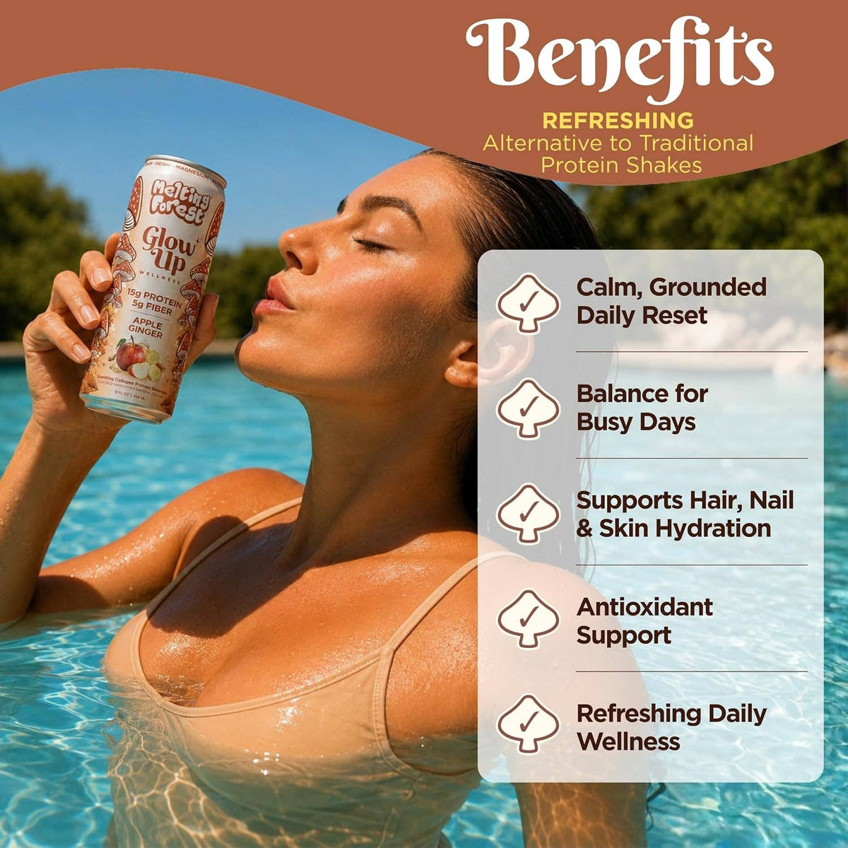 Glow Up Sparkling Collagen Protein + Fiber - Apple Ginger