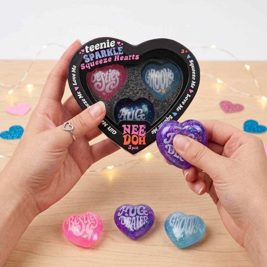 Glitter Heart Squishy Set Soft Stress Relief Toy Gift Set: Heart Squishy Set / ONE SIZE