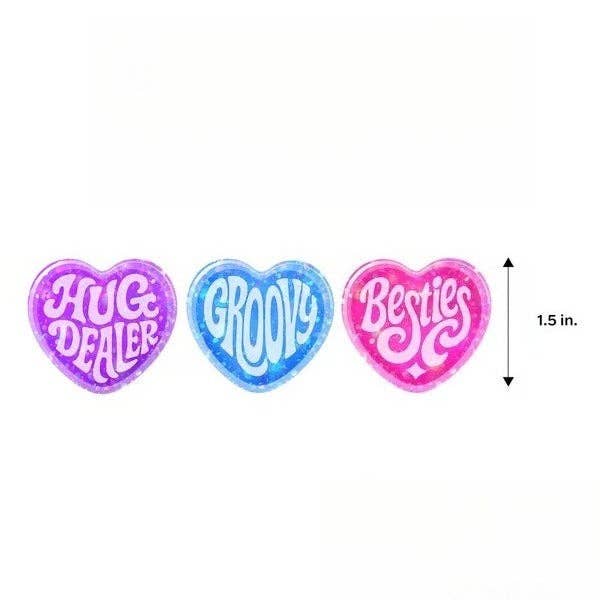 Glitter Heart Squishy Set Soft Stress Relief Toy Gift Set: Heart Squishy Set / ONE SIZE
