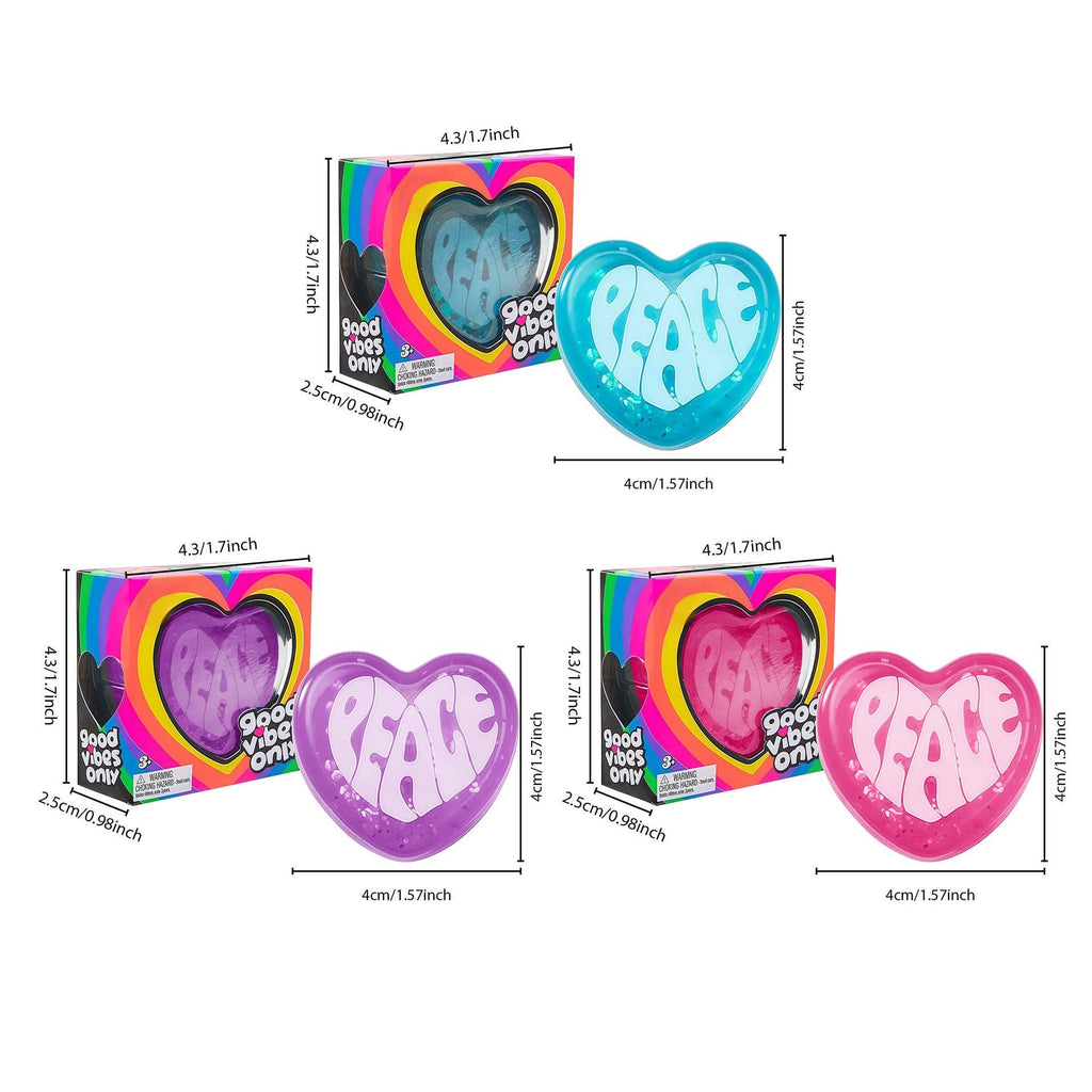 Glitter Heart Squishy Soft Stress Relief Toy Slow Rising: Heart Squishy Style B Blue / ONE SIZE