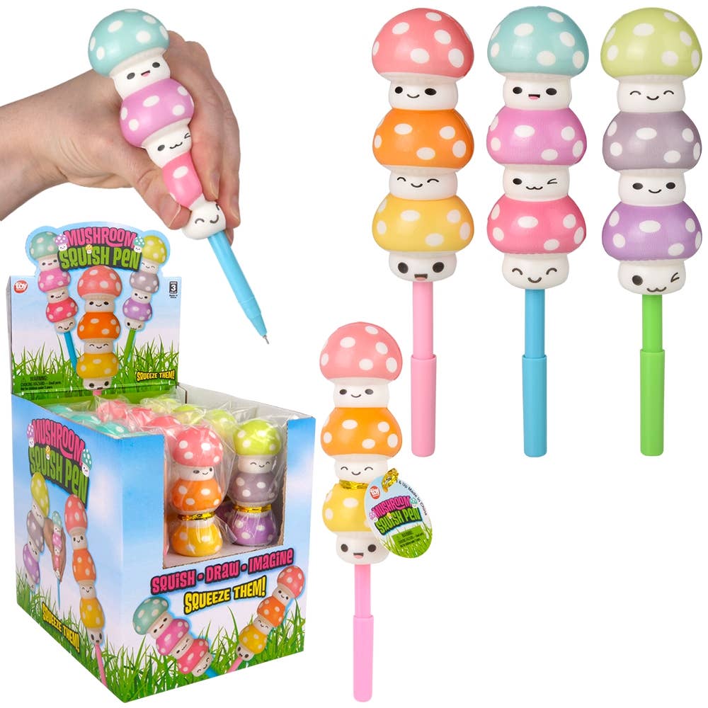 7" Squish Mushroom Pens Squishy Toy