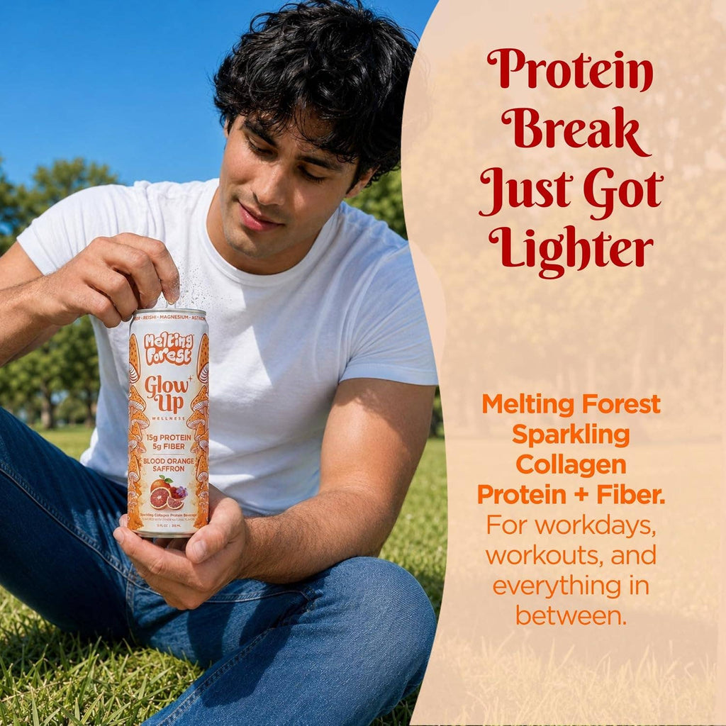 Glow Up Sparkling Collagen Protein + Fiber - Blood Orange