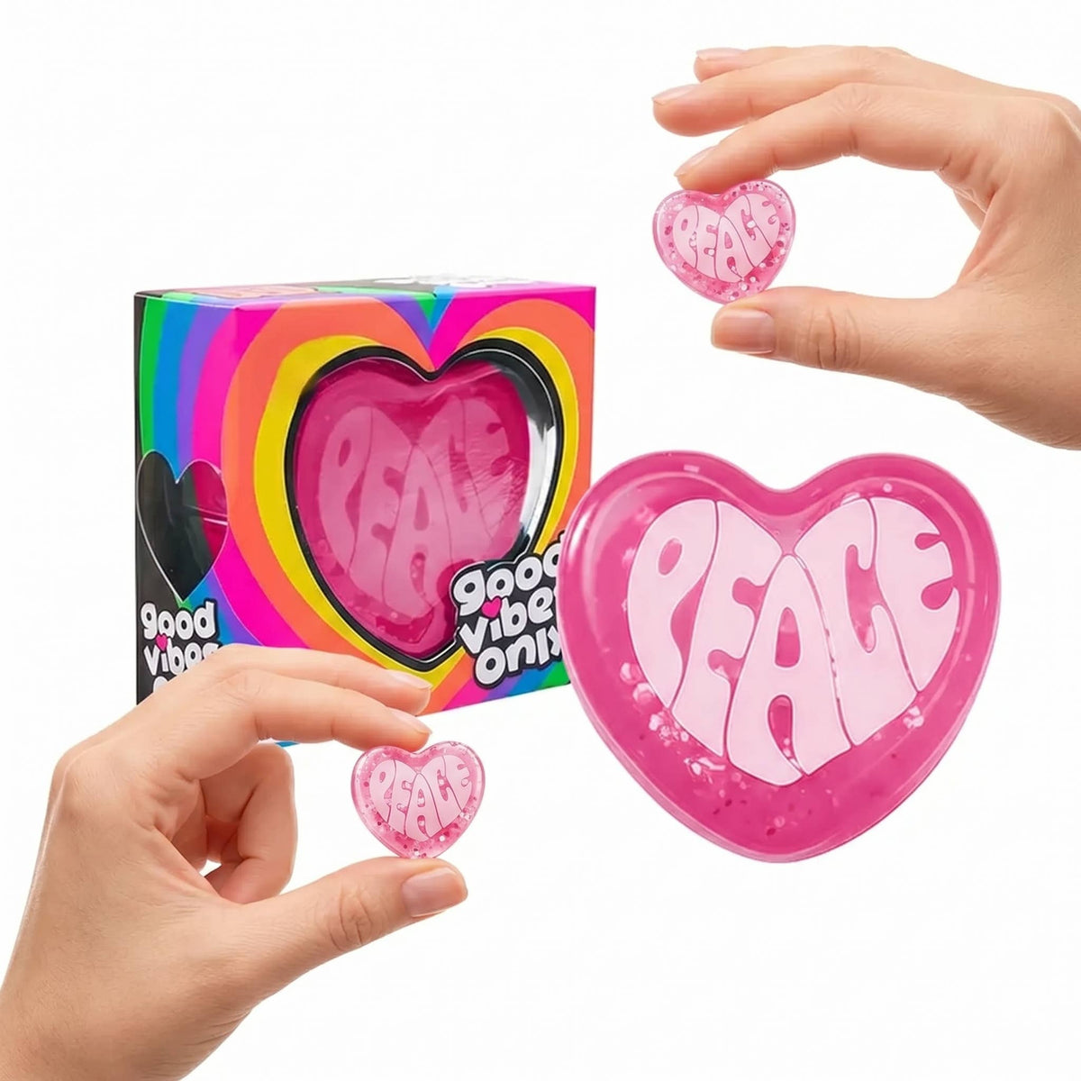 Glitter Heart Squishy Soft Stress Relief Toy Slow Rising: Heart Squishy Style B Blue / ONE SIZE