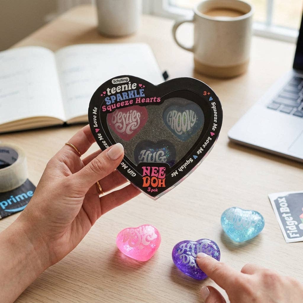 Glitter Heart Squishy Set Soft Stress Relief Toy Gift Set: Heart Squishy Set / ONE SIZE