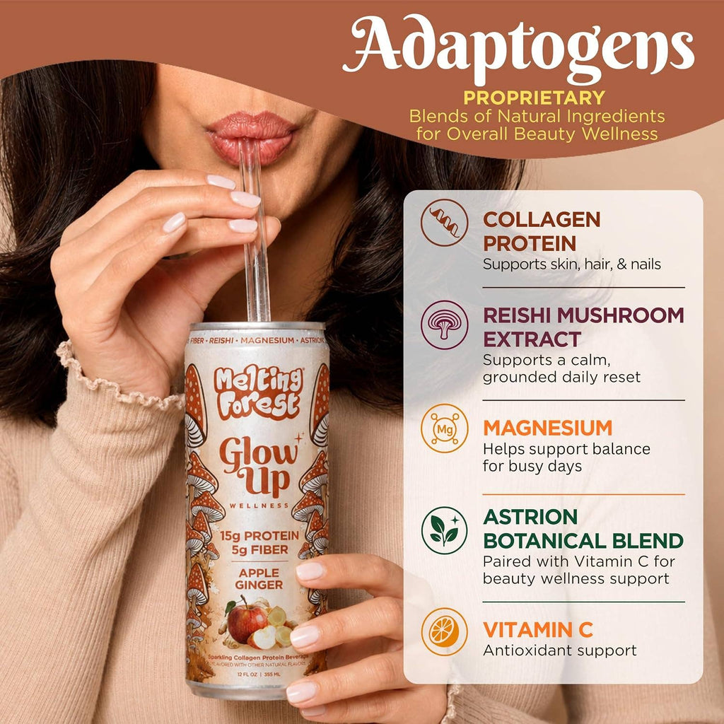 Glow Up Sparkling Collagen Protein + Fiber - Apple Ginger