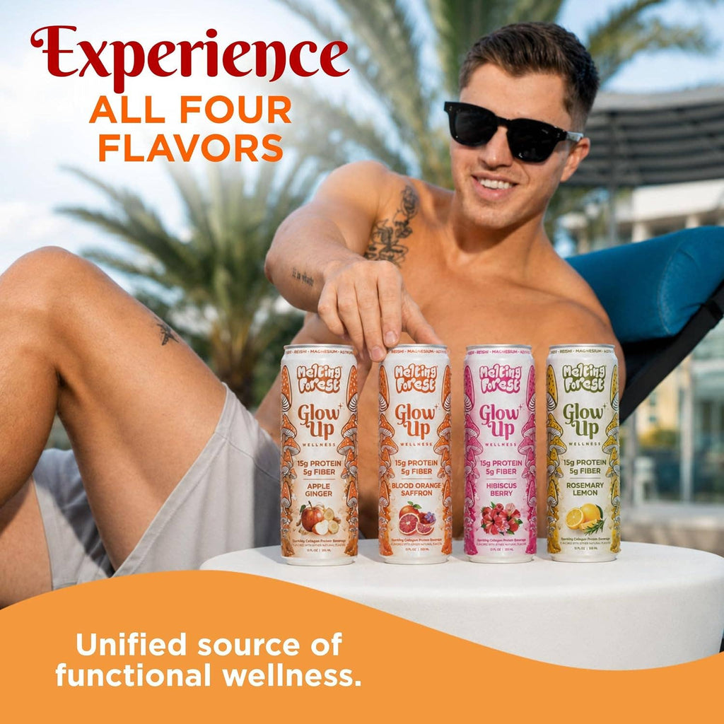 Glow Up Sparkling Collagen Protein + Fiber - Blood Orange