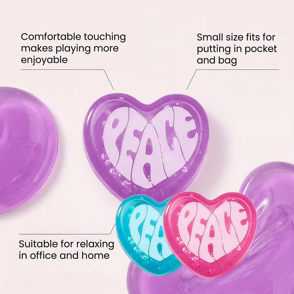 Glitter Heart Squishy Soft Stress Relief Toy Slow Rising: Heart Squishy Style B Blue / ONE SIZE