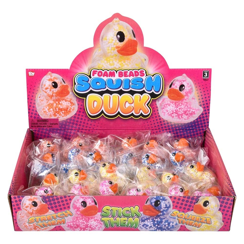 2.3" Mini Squeezy Foam Bead Ducky Squishy Toy - LLB Toys