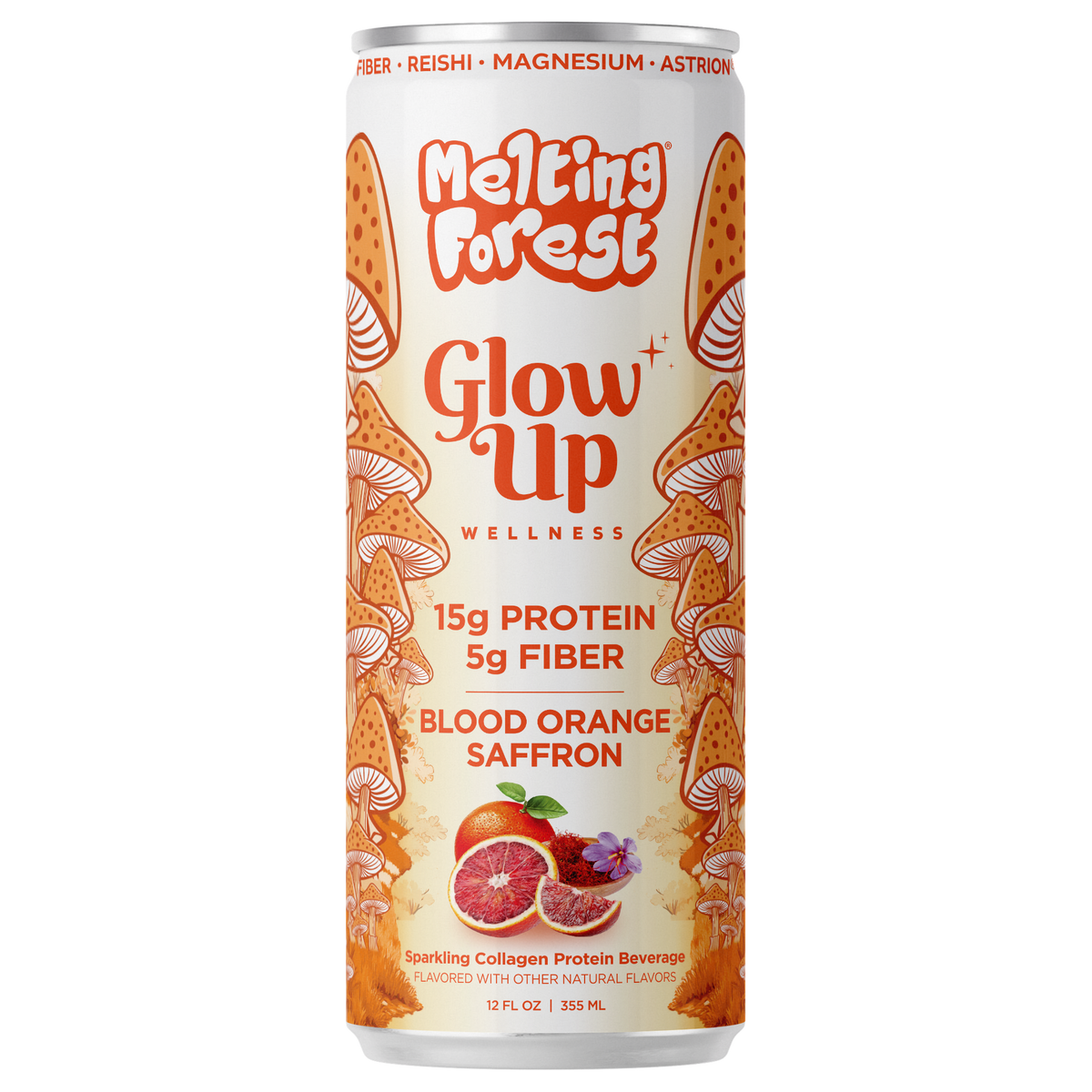 Glow Up Sparkling Collagen Protein + Fiber - Blood Orange