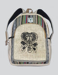 Elephant Print Hemp with Cotton Backpack (CODE-512): Free Size