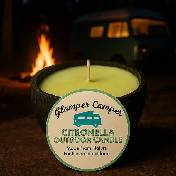 Glamper Camper Soy Citronella Natural Coconut Candle