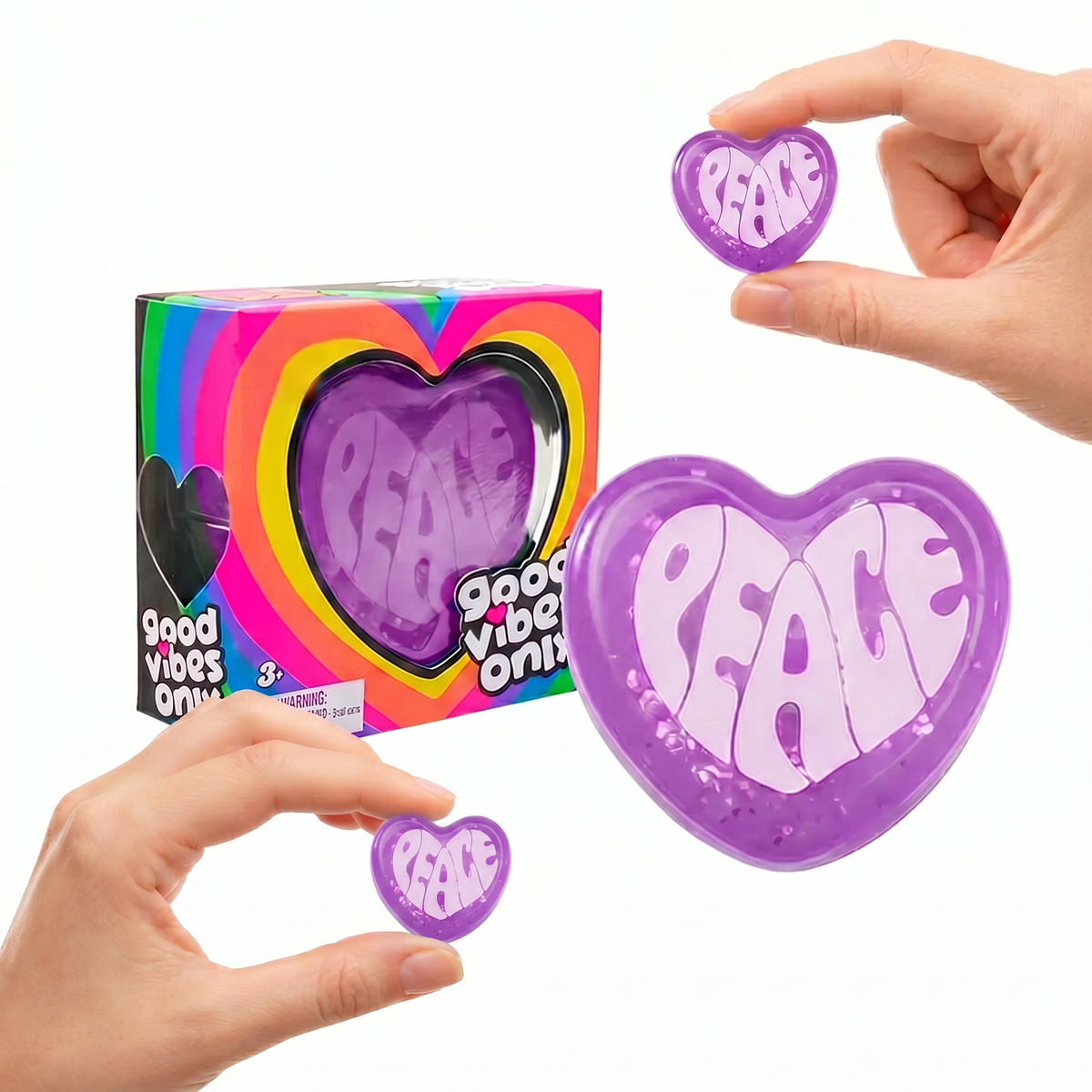 Glitter Heart Squishy Soft Stress Relief Toy Slow Rising: Heart Squishy Style B Blue / ONE SIZE